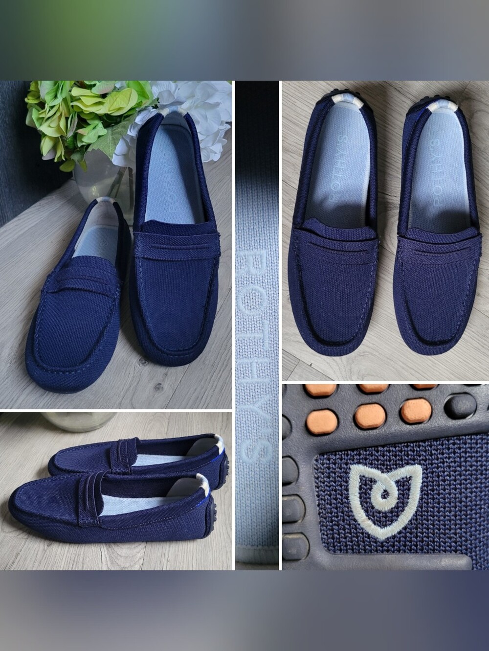 Rothy's The Driver Navy Sapphire Loafer Penny Keeper Vamp, Women US 8.5 EU 39